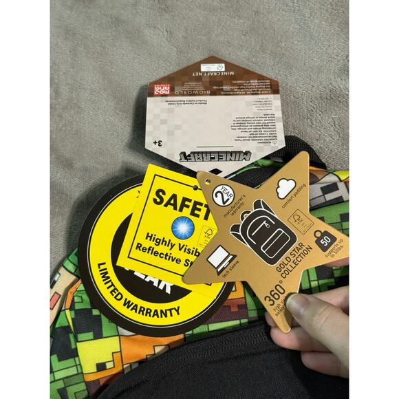 NWT Minecraft Creeper 16" School Backpack Green‎ & Black Back to School Age 3+ - Picture 4 of 12